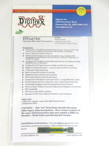 Digitrax dn147a0 scale - digitrax, n