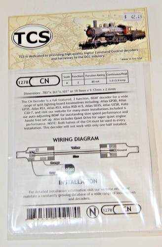 Tcs 1278 two piece decoder - tcs, two-piece
